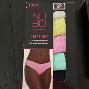 NWT size XXL stretched ribbed thong pack of 5